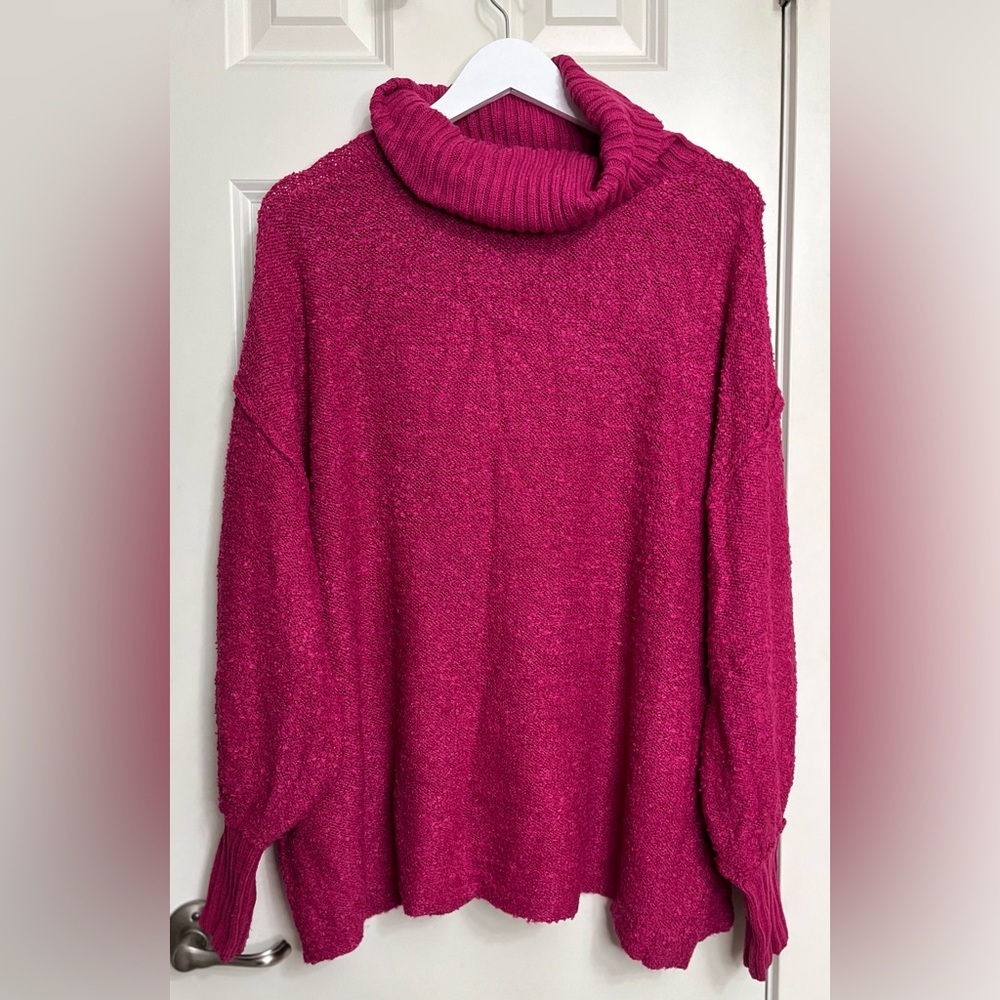 Double Zero Fuchsia Turtleneck Sweater